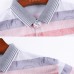 Mens Fashion Striped Silk Soft Short-sleeve Golf Shirt Summer Slim Fit Thin Breathable Tops