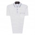 Men's Casual Lapel Stripes Pocket Short Sleeved Golf Shirt Summer Middle Aged Comfort Tops Tees