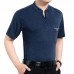 Men's Cotton Button Slim Collar Golf Shirt Casual Business Casual Short Sleeved Tops