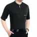 Men's Cotton Button Slim Collar Golf Shirt Casual Business Casual Short Sleeved Tops