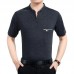 Men's Cotton Button Slim Collar Golf Shirt Casual Business Casual Short Sleeved Tops