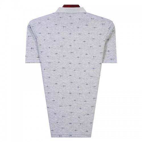 Men's Casual Lapel Stars Printed Golf Shirt Summer Loose Short Sleeved Middle Aged Tops Tees