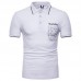 Fashion Men's Lapel Short Sleeved Golf Shirt Summer Chest Pocket Casual Tops Tees