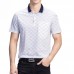 Mens Geometric Printing Wash and Wear Casual Golf Shirt Short Sleeve Loose Work Casual Tee Tops