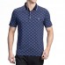 Mens Geometric Printing Wash and Wear Casual Golf Shirt Short Sleeve Loose Work Casual Tee Tops