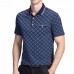 Mens Geometric Printing Wash and Wear Casual Golf Shirt Short Sleeve Loose Work Casual Tee Tops