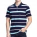 Summer Men's Comfort Cotton Golf Shirt Fashion Striped Turn-down Collar Short Sleeved Tops