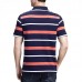 Summer Men's Comfort Cotton Golf Shirt Fashion Striped Turn-down Collar Short Sleeved Tops