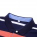 Summer Men's Comfort Cotton Golf Shirt Fashion Striped Turn-down Collar Short Sleeved Tops