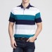 Summer Men's Fashion Stripe Design Comfort Cotton Golf Shirt Casual Short-sleeved Tops Tees