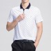 Mens Geometric Printing Loose Thin Comfy Golf Shirt Short Sleeve Work Casual Tee Tops