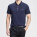 Mens Geometric Printing Loose Thin Comfy Golf Shirt Short Sleeve Work Casual Tee Tops