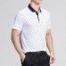 Mens Geometric Printing Loose Thin Comfy Golf Shirt Short Sleeve Work Casual Tee Tops