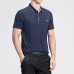 Mens Geometric Printing Loose Thin Comfy Golf Shirt Short Sleeve Work Casual Tee Tops