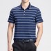 Summer Men's Business Casual Stripe Design Slim Golf Shirt Short-Sleeve Lapel Sports Tops Tees