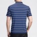 Summer Men's Business Casual Stripe Design Slim Golf Shirt Short-Sleeve Lapel Sports Tops Tees