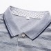 Summer Men's Business Casual Stripe Design Slim Golf Shirt Short-Sleeve Lapel Sports Tops Tees