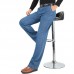 Spring Summer Thin Business Casual Straight Leg Elastic Long Jeans for Men