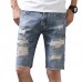 Fashion Holes Ripped Jeans Summer Slim Shredded Jeans for Men