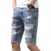 Fashion Holes Ripped Jeans Summer Slim Shredded Jeans for Men