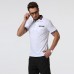 Mens Floral Stitching Slim-fit Golf Shirt Casual Business Breathable Short-sleeved Tops