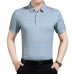 Middle-aged Mens Casual Printed Short-sleeved Golf Shirt Summer Cool Ice Lapel Collar Loose Tops