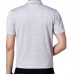 Middle-aged Mens Summer Cool Ice Ribbon Collar Golf Shirt Casual Short-sleeved Plaid Tops Tees