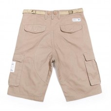 Men's Loose Breathable Cotton Cargo Shorts Summer Solid Color Mutic Pocket Shorts