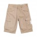 Men's Loose Breathable Cotton Cargo Shorts Summer Solid Color Mutic Pocket Shorts