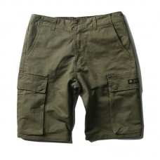 Men's Casual Camouflage Pocket Knee-Length Shorts Summer Breathable Cotton Shorts Pants