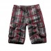 Men's Fashion Plaid Multi-pocket Shorts Summer Breathable Knee-Length Casual Shorts