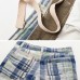 Men's Casual Lattice Knee-Length Cotton Shorts Summer Breathable Shorts Pants