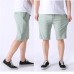 Men's Breathable Quick-drying Knee-length Shorts Elastic Waist Solid Color Casual Shorts