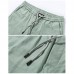 Men's Breathable Quick-drying Knee-length Shorts Elastic Waist Solid Color Casual Shorts