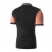 Men's Summer Hit Color Short-sleeved Golf Shirt Fashion Casual Stand Collar Tops Tees