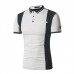 Men's Summer Hit Color Short-sleeved Golf Shirt Fashion Casual Stand Collar Tops Tees