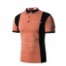 Men's Summer Hit Color Short-sleeved Golf Shirt Fashion Casual Stand Collar Tops Tees