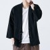  Mens Loose Cotton Vintage Horn Buckle Three Quarter Sleeve Coats Tops