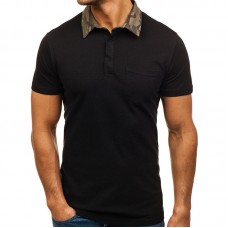 Summer Leisure Golf Shirts Turn-down Collar Loose Short Sleeve Solid Color T-shirts for Mens