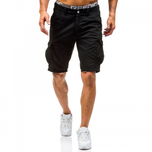 Summer Mens Big Size Loose Multi Pockets Leisure Shorts Mid Rise Cotton Calf Length Cargo Pants