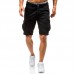 Summer Mens Big Size Loose Multi Pockets Leisure Shorts Mid Rise Cotton Calf Length Cargo Pants