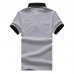 Men's Casual Fashion Striped Short Sleeved Golf Shirt Breathable Trun Down Tops