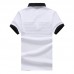 Men's Casual Fashion Striped Short Sleeved Golf Shirt Breathable Trun Down Tops