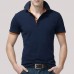 Men's Casual Slim Lapel Golf Shirt Summer Half Sleeve Pure Color Thin Tops Tees