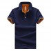 Men's Casual Slim Lapel Golf Shirt Summer Half Sleeve Pure Color Thin Tops Tees