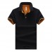 Men's Casual Slim Lapel Golf Shirt Summer Half Sleeve Pure Color Thin Tops Tees