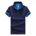 Men's Casual Slim Lapel Golf Shirt Summer Half Sleeve Pure Color Thin Tops Tees