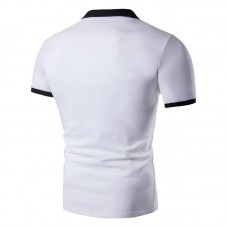 Men's Casual Color Block Slim Golf Shirt Summer Comfort Short Sleeve Tops Tees