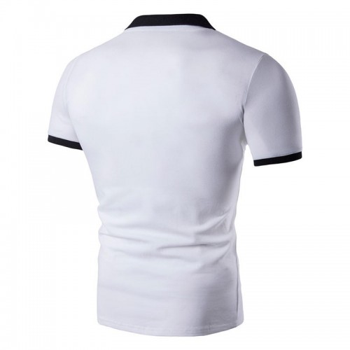 Men's Casual Color Block Slim Golf Shirt Summer Comfort Short Sleeve Tops Tees