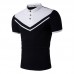 Men's Casual Color Block Slim Golf Shirt Summer Comfort Short Sleeve Tops Tees